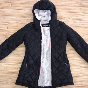 Steve Madde. Black, faux fur lined Jacket